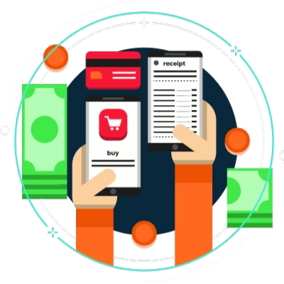 IndiConnect Collecting Payments on Mobile Illustration
